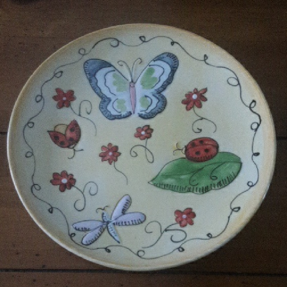 Butterfly and Ladybug Decorative Plate